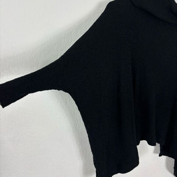 Free People Beach Black Turtleneck Ribbed Pullover Sweater - Picture 3 of 5